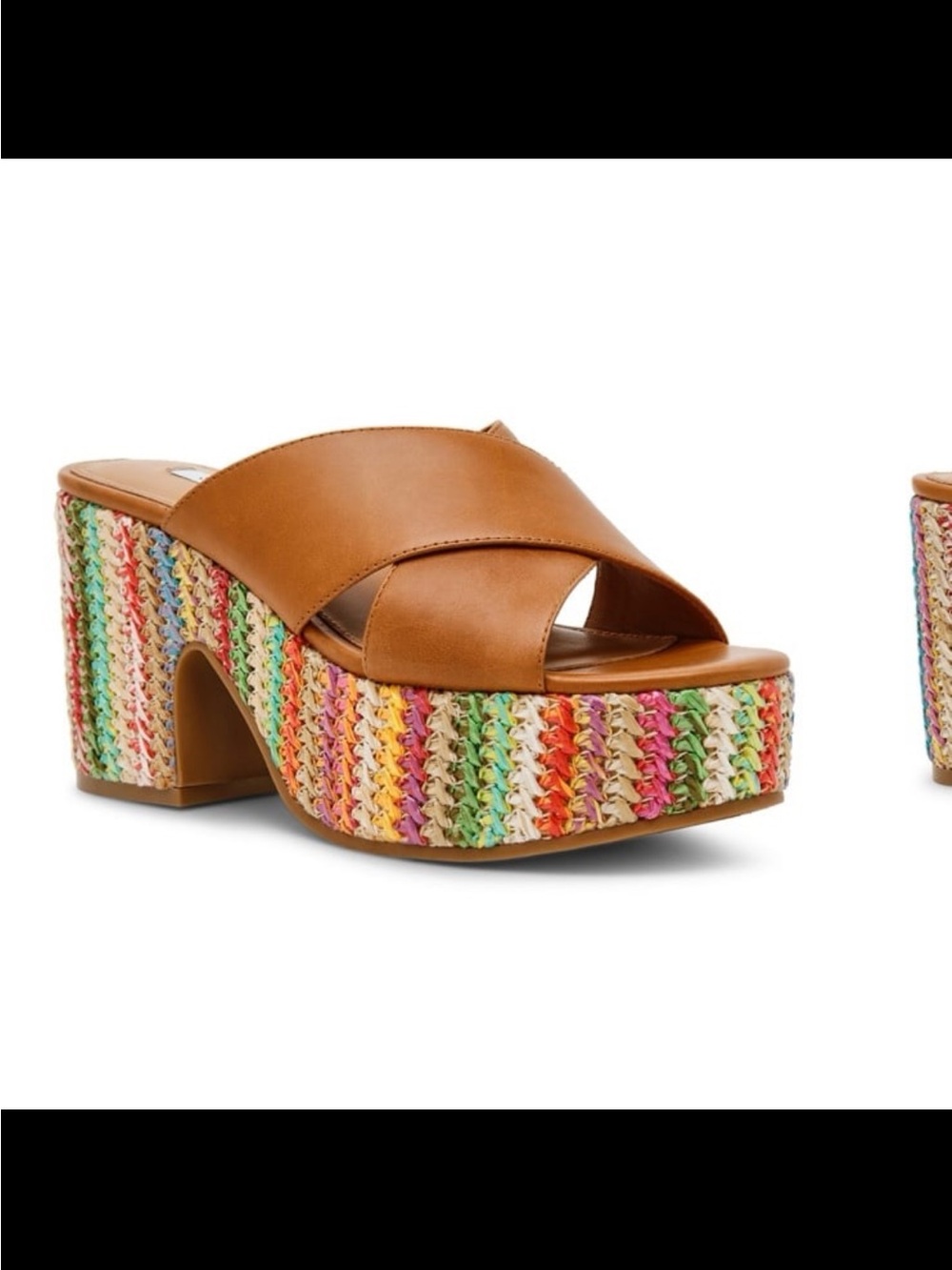 NWB Steve Madden women’s truthful crossband sandals raffia 90s style size 8
